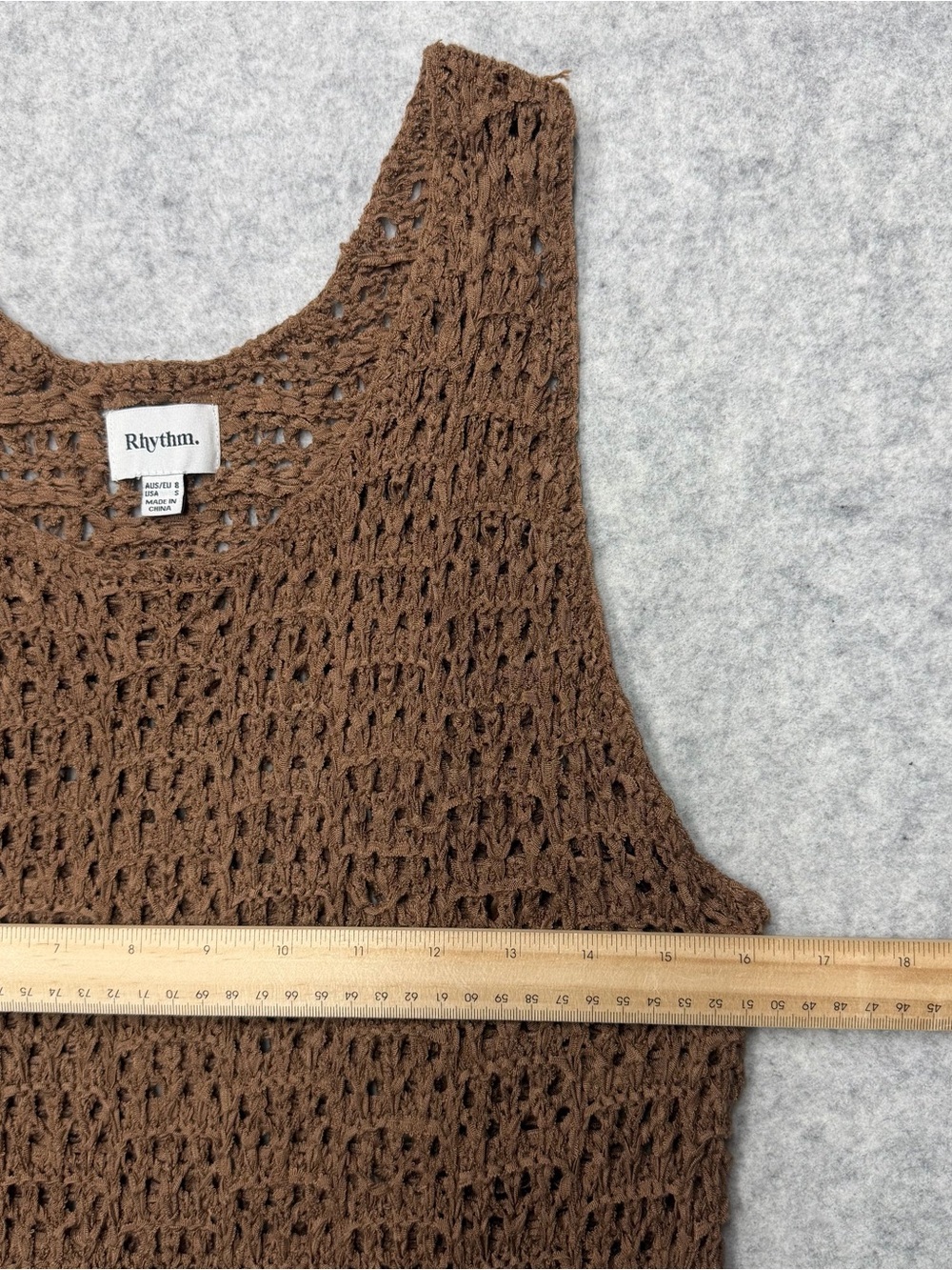 Rhythm Womens Crochet Swim Beach Cover Up Dress Maddie ScoopNeck Mini Boho Small - Picture 11 of 12